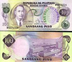 *100 Piso Filipíny 1978-85, P164 UNC - Kliknutím na obrázok zatvorte -